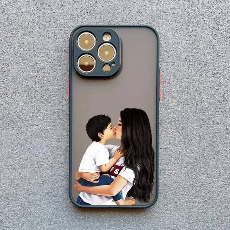 Super Mom Baby Girl Son Phone Case for Iphone 13 12 11 Pro Max Mini 17 16 14 15 Pro Max plus X XS XR 16 15 plus Cartoon Covers