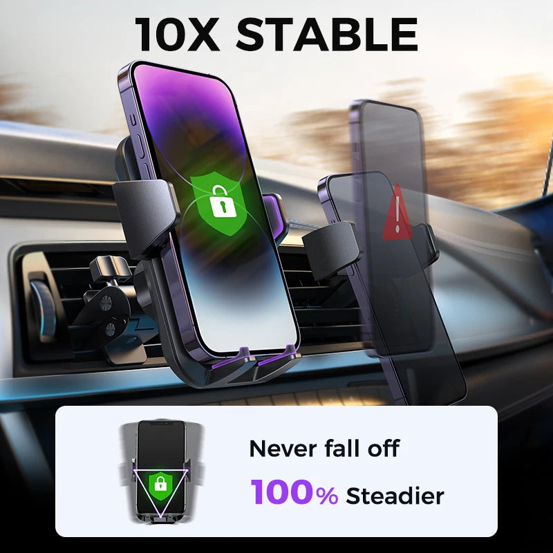 Joyroom Military-Grade Car Phone Holder — Air Vent Mount for Large Phones & Thick Cases