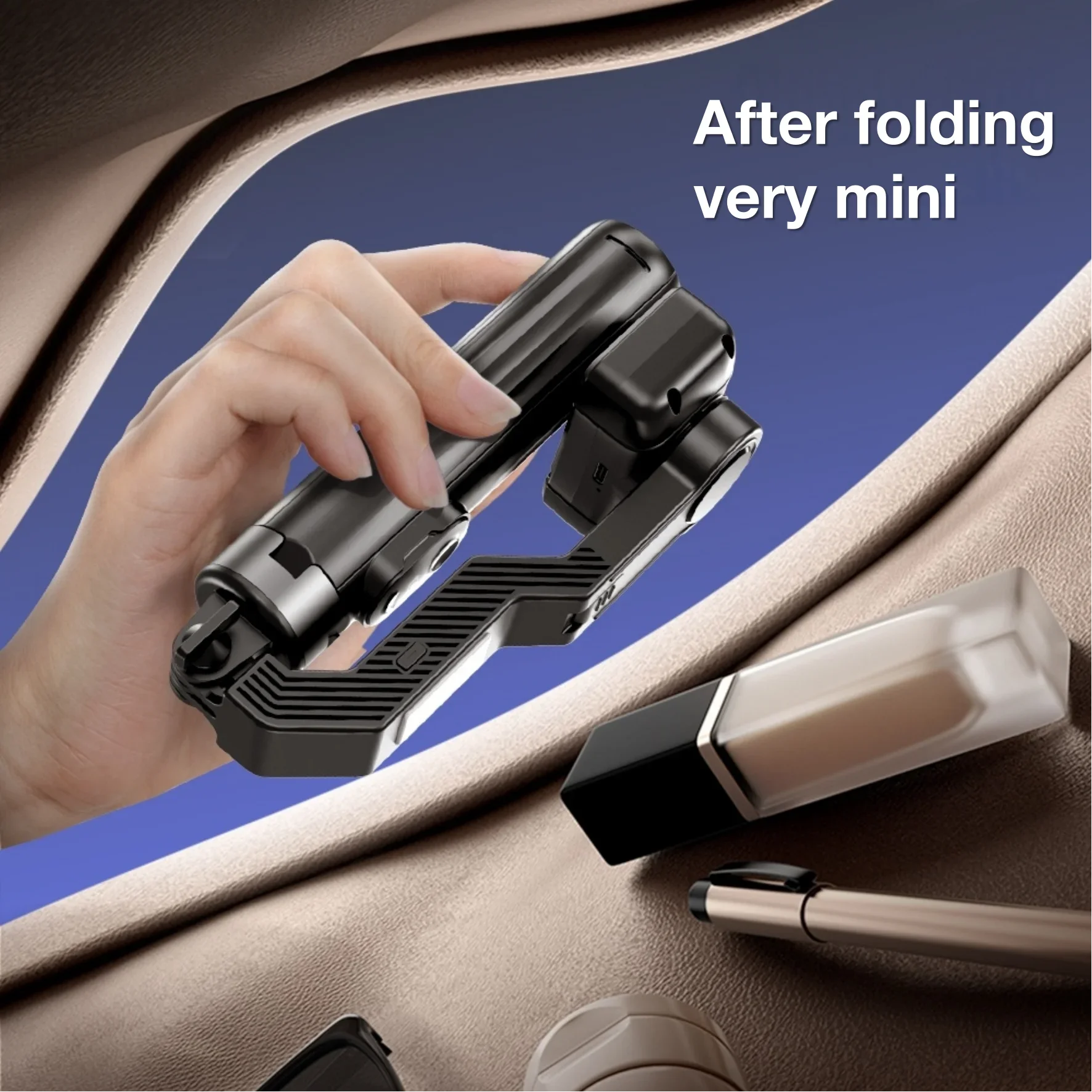 Multi-Functional Handheld Gimbal Phone Holder Selfie Stick  with Lightening Bolt Lamp Portable Monopod For Mini  Photography