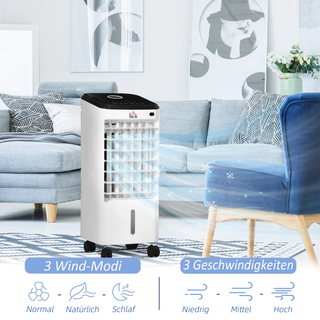 Min air conditioner air conditioner room air conditioner, 3 modes, timer function, cm x 27 cm x 60 cm, cream white + black