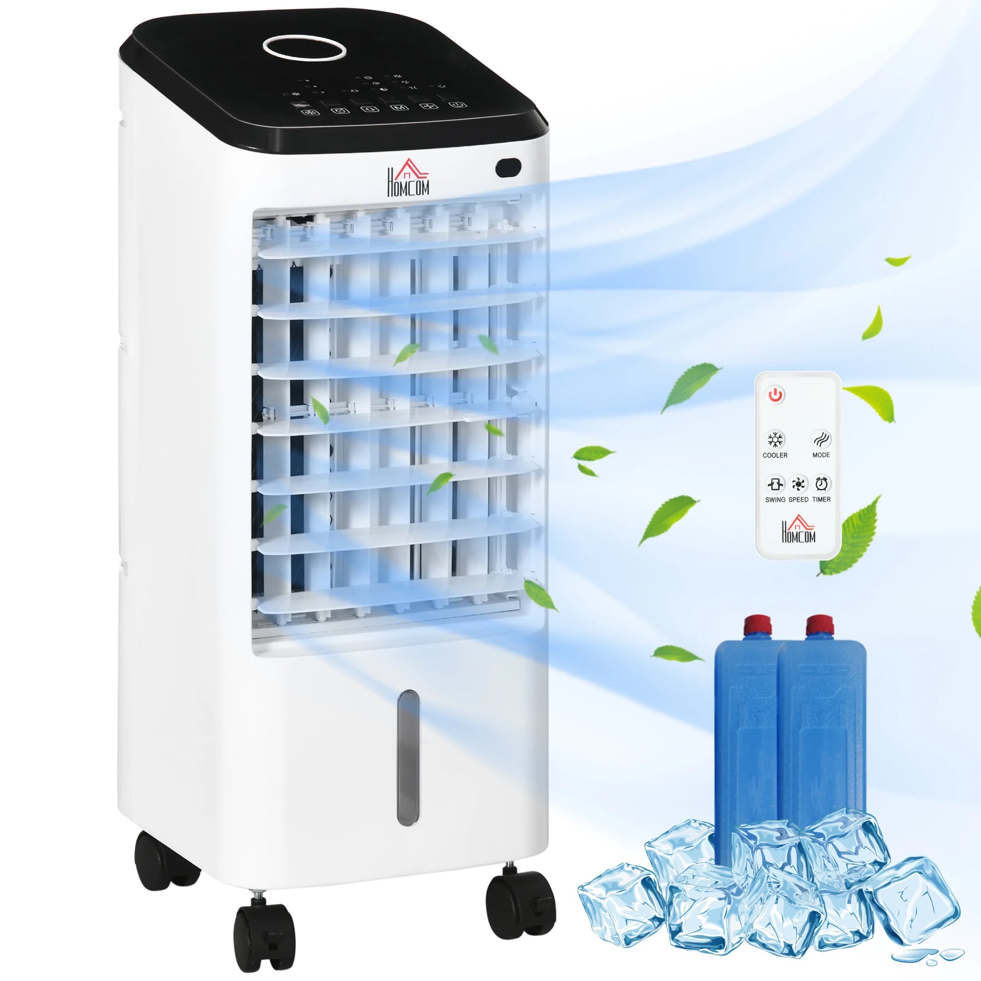 Min air conditioner air conditioner room air conditioner, 3 modes, timer function, cm x 27 cm x 60 cm, cream white + black