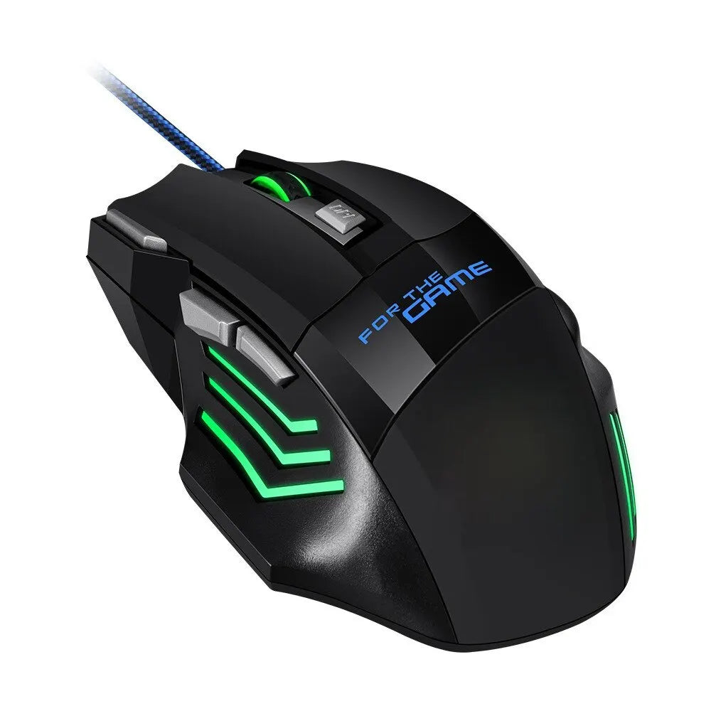 1 PC New Hyperspeed USB Gaming Mouse RGB Backlit Ergonomic Game Mice 7D Esports Wired Mouse for Laptop PC Gamer