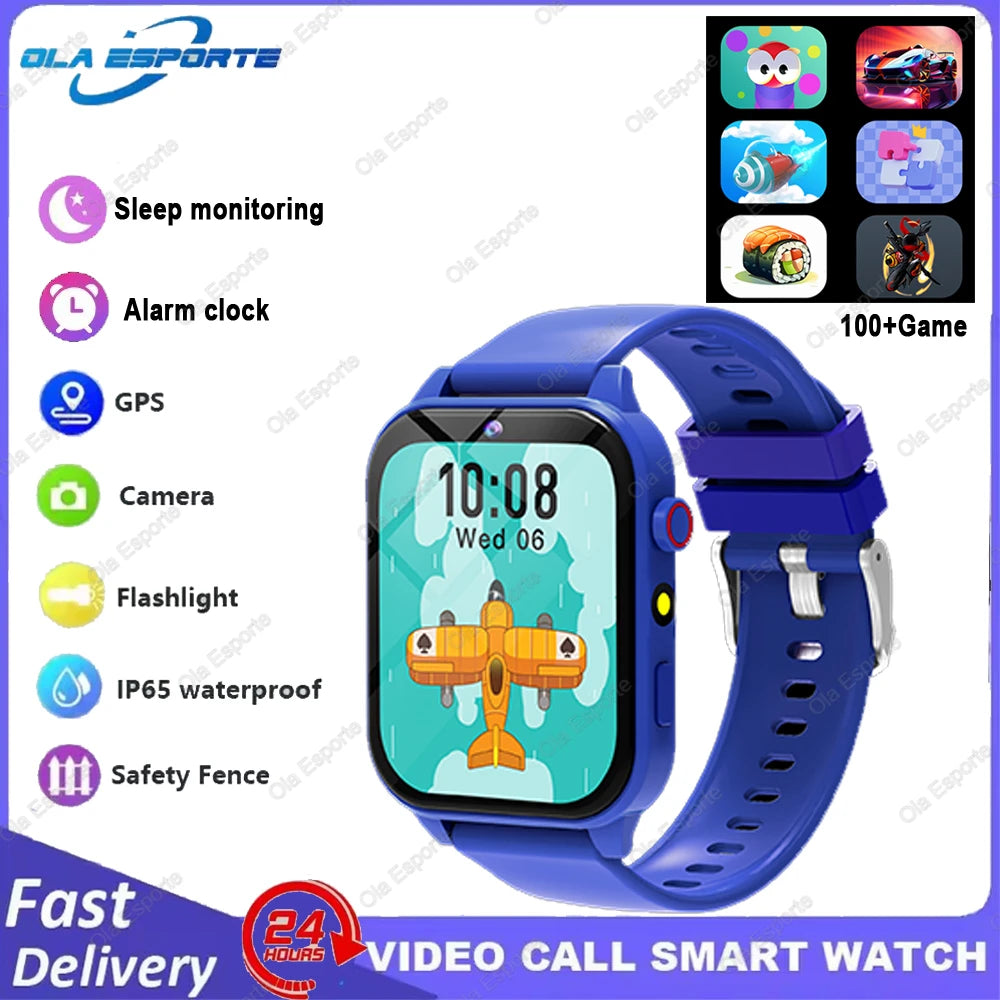 Camera Smart Watch Kids Waterproof Flashlight 12 Games Alarm Reminders Sleep Monitoring Pedometer Children Boy Girl Watches Gift