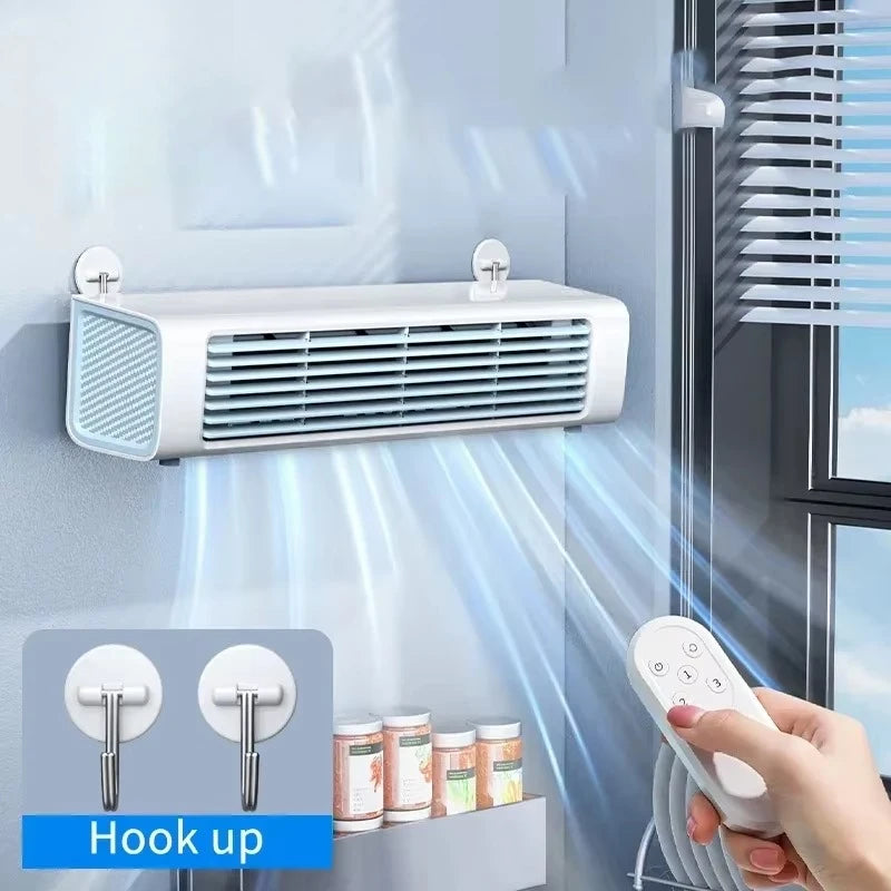 Bladeless Wall Fan – Silent Cooling with Remote Control & 3000mAh Battery