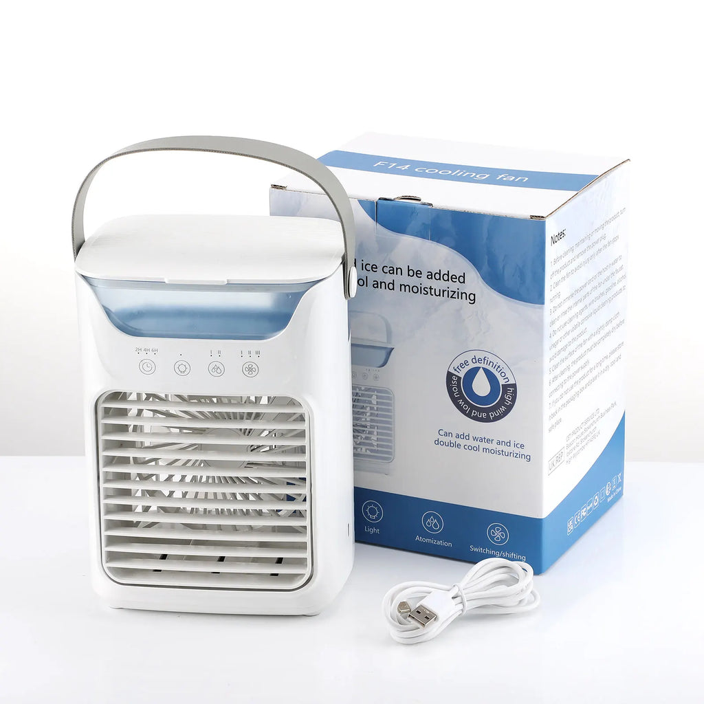 3-in-1 Mini Air Cooler – Fan, Humidifier & LED Night Light with Timer