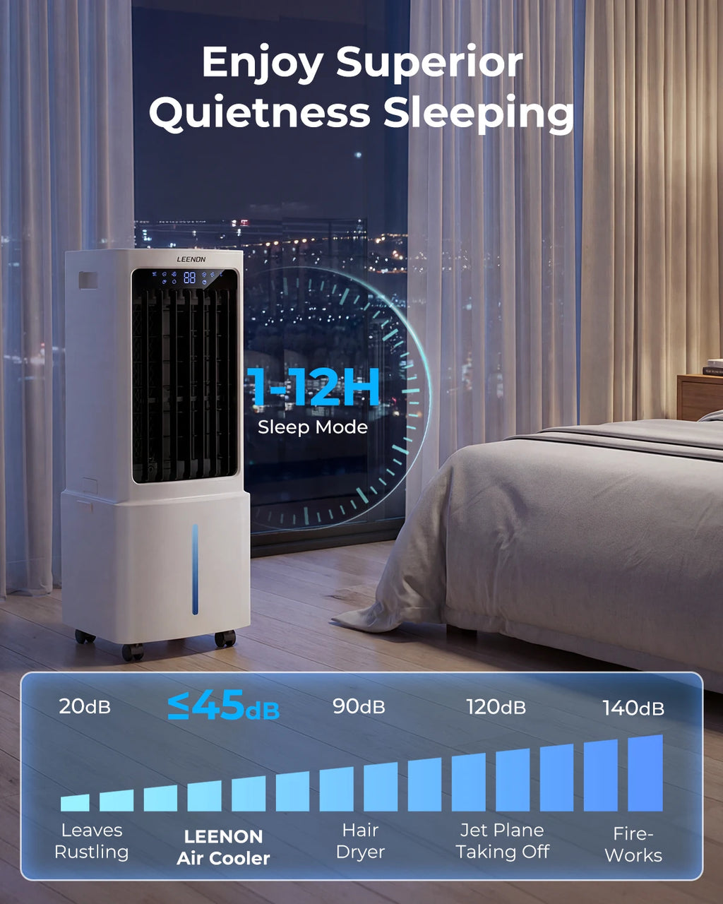 Tower Air Cooler with Remote Control – 9L Tank & 12H Timer