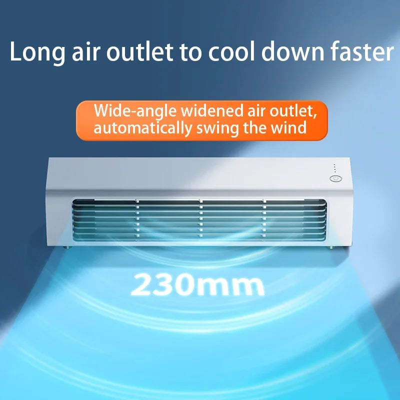 Bladeless Wall Fan – Silent Cooling with Remote Control & 3000mAh Battery