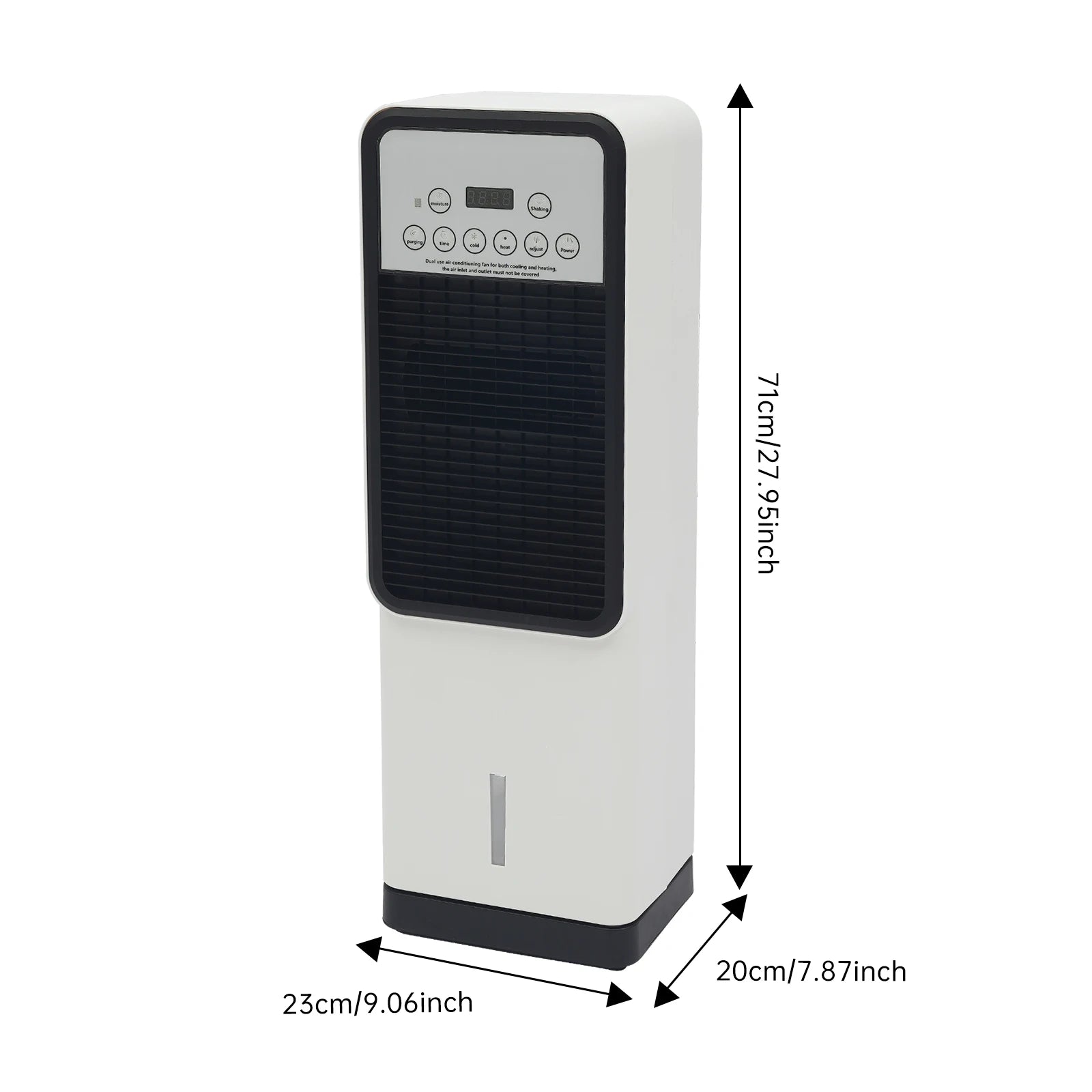 Smart Cooling & Heating Air Conditioner Fan, 3-Speed Ice Pack Cooling + 2-Heating PTC Ceramic, 3.15L Humidifier & Air Purifier