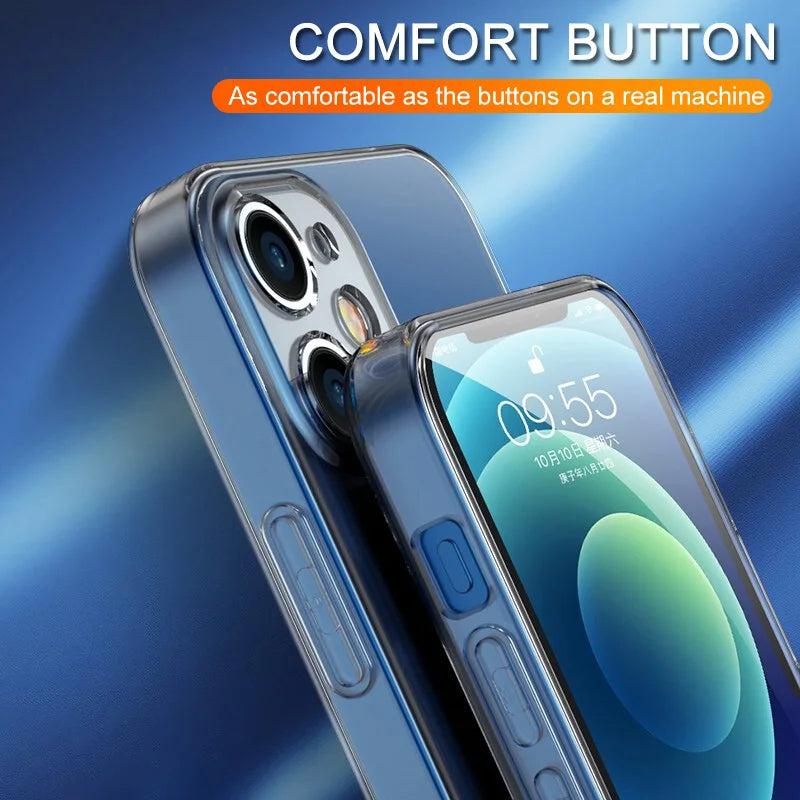 Ultra Thin Clear Phone Case For iPhone 11 12 13 14 15 16 17 Pro X XR XS Max Mini 7 8 Plus Silicone Soft Transparent Back Cover