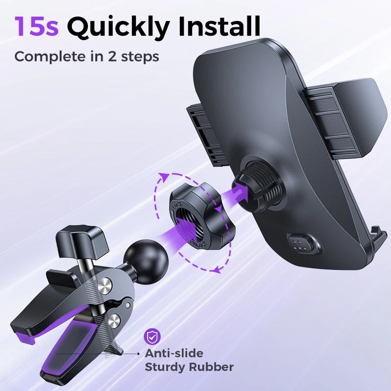 Joyroom Military-Grade Car Phone Holder — Air Vent Mount for Large Phones & Thick Cases