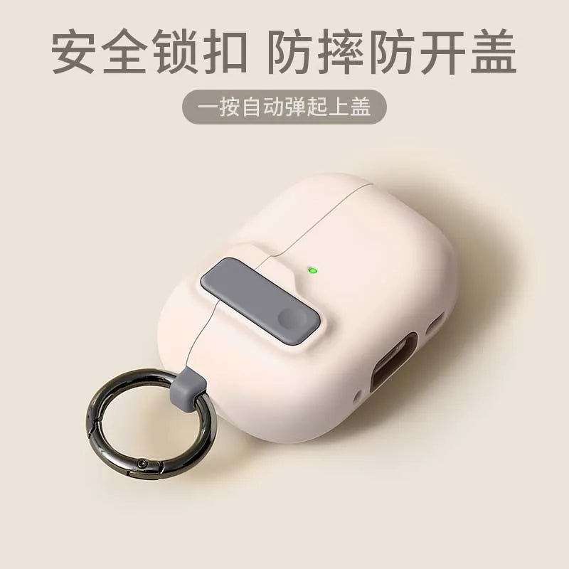 Protective Case For Airpods 4 Cover Luxury Earphone Cover Case For Apple Airpodspro 2 3 1/2 Air Pods Pro Shockproof With Hook﻿