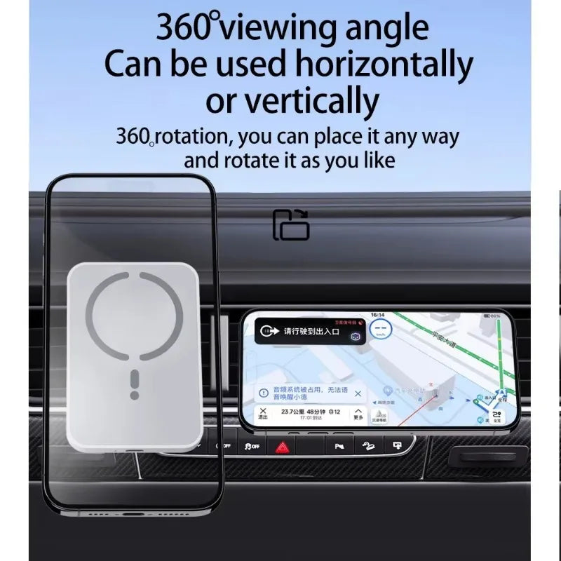 Magnetic Wireless Car Charger Air Outlet Phone Holder for iPhone 17 16 15 14 13 12 Pro Max Fast Wireless Car Charging Station
