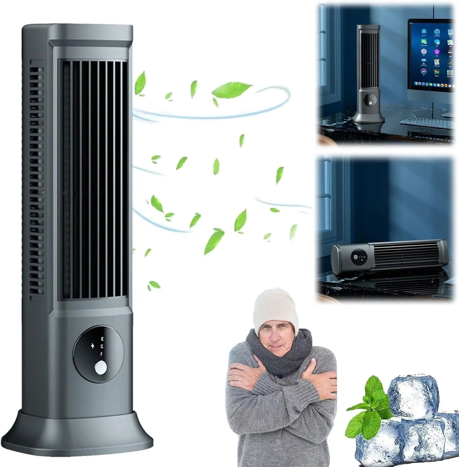 Portable USB Air Cooler – Silent 3-Speed Cooling for Home & Office