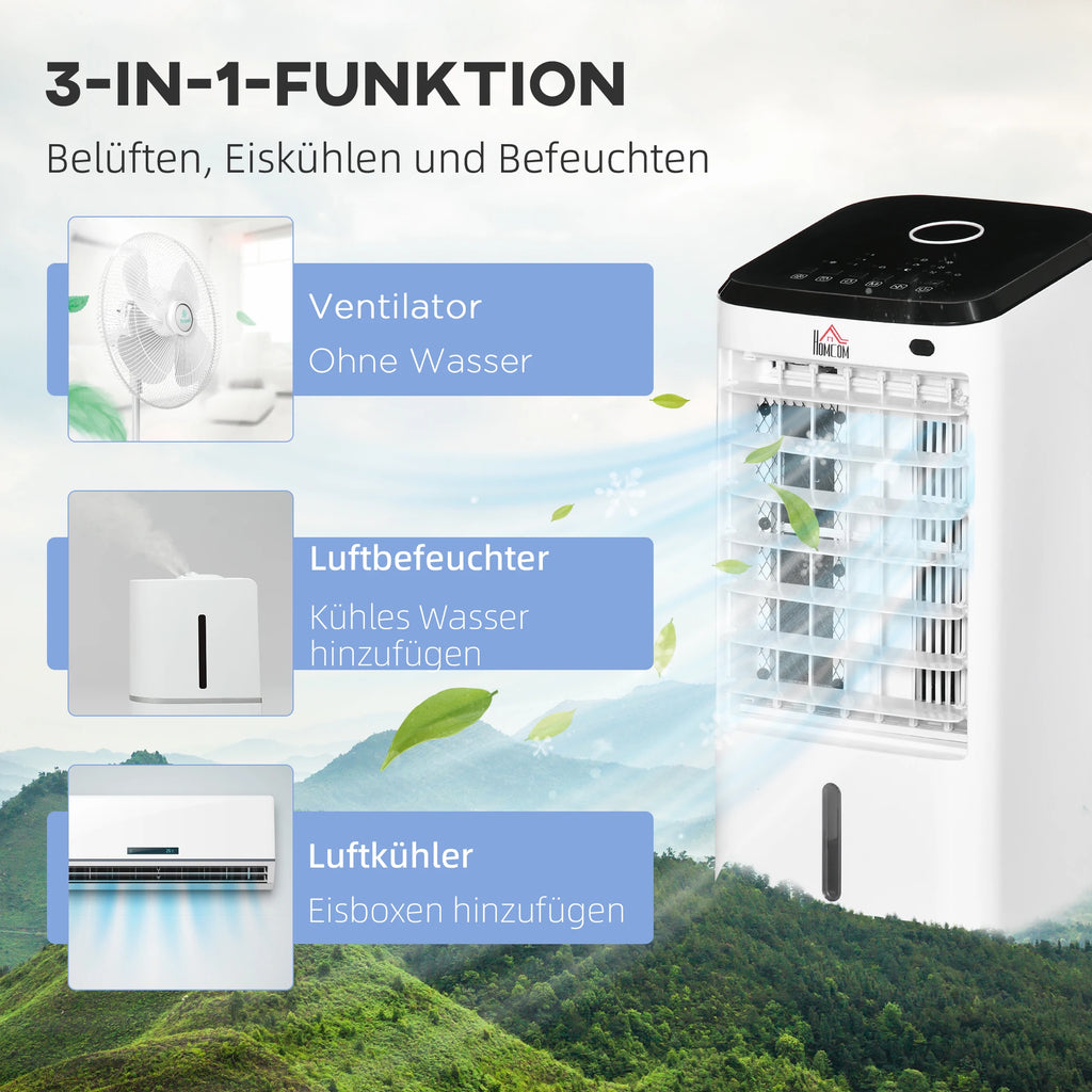 Min air conditioner air conditioner room air conditioner, 3 modes, timer function, cm x 27 cm x 60 cm, cream white + black