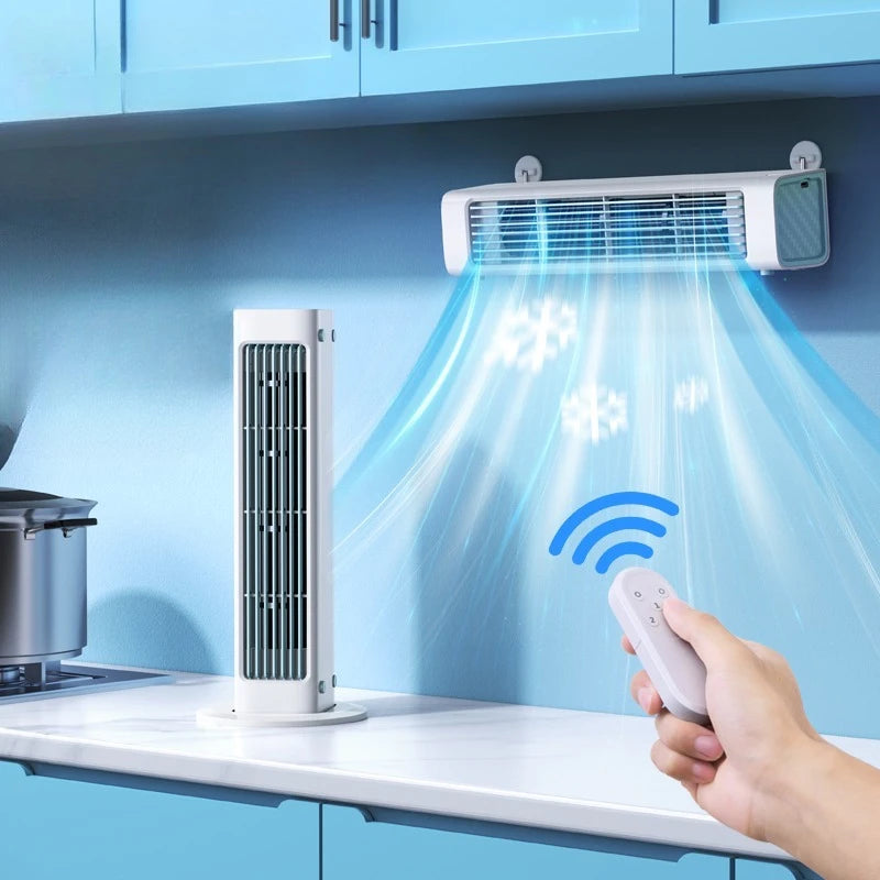 Bladeless Wall Fan – Silent Cooling with Remote Control & 3000mAh Battery
