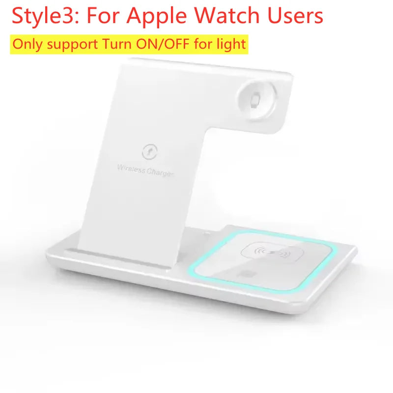 Foldable 3 In 1 Wireless Charger Stand Pad Desktop Fast Charging Station For iPhone 17 16 15 14 13 Samsung Apple Watch Airpods