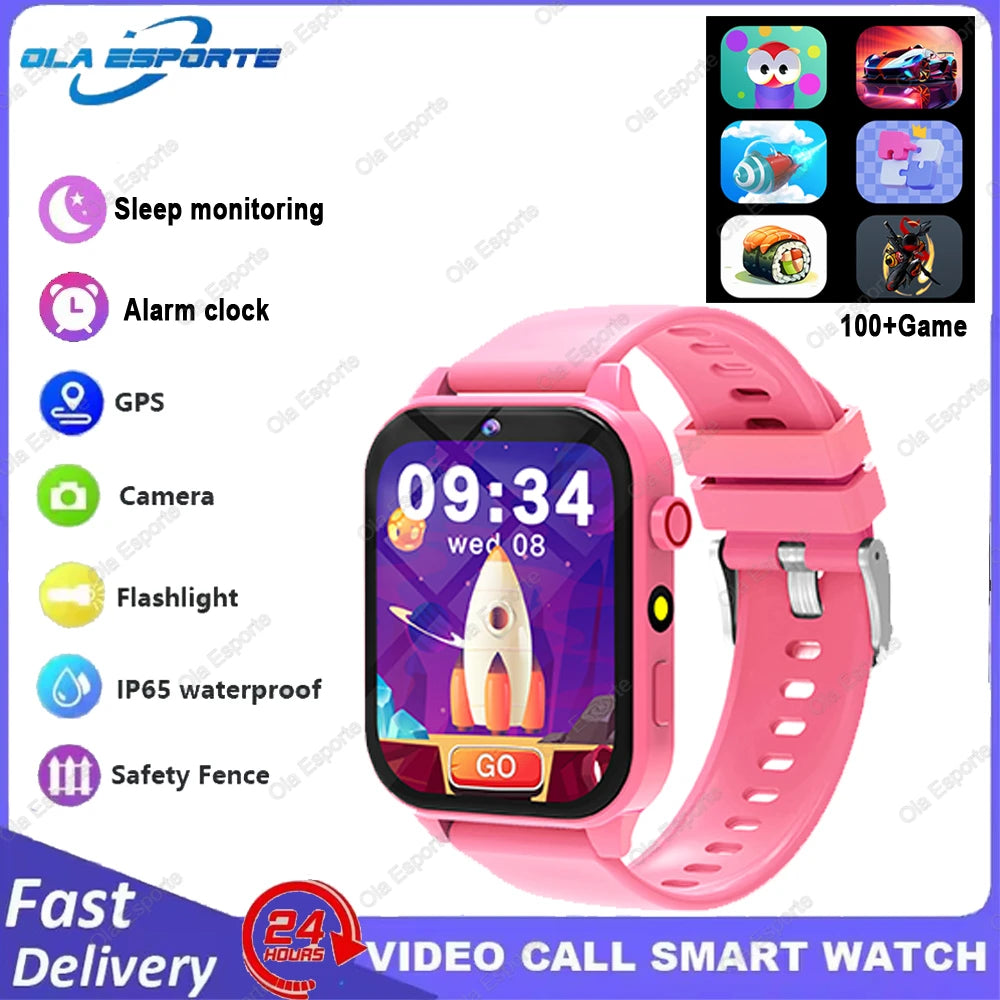 Camera Smart Watch Kids Waterproof Flashlight 12 Games Alarm Reminders Sleep Monitoring Pedometer Children Boy Girl Watches Gift