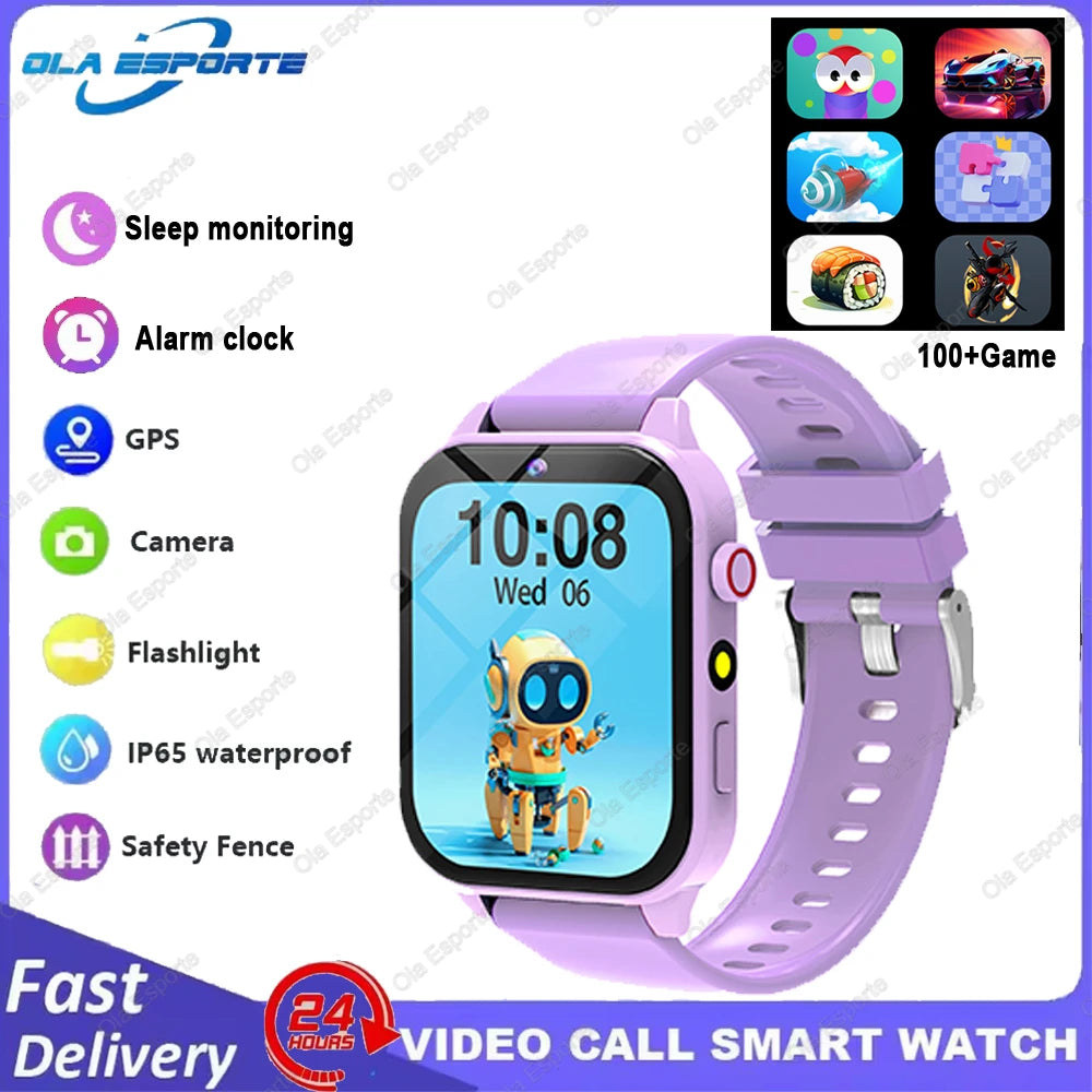 Camera Smart Watch Kids Waterproof Flashlight 12 Games Alarm Reminders Sleep Monitoring Pedometer Children Boy Girl Watches Gift