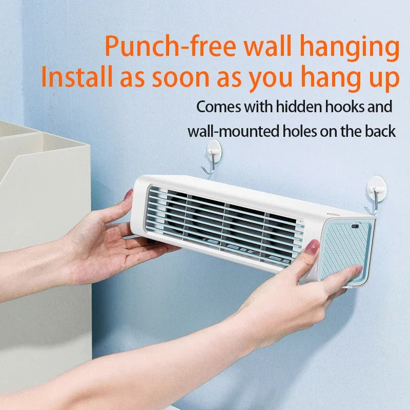 Bladeless Wall Fan – Silent Cooling with Remote Control & 3000mAh Battery