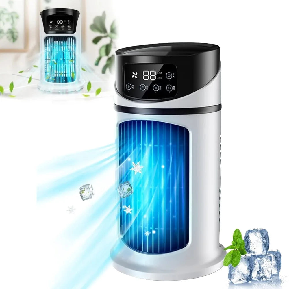 Mini Air Cooler with 6 Speeds & 6H Timer – Flexible Air Vents for Any Room