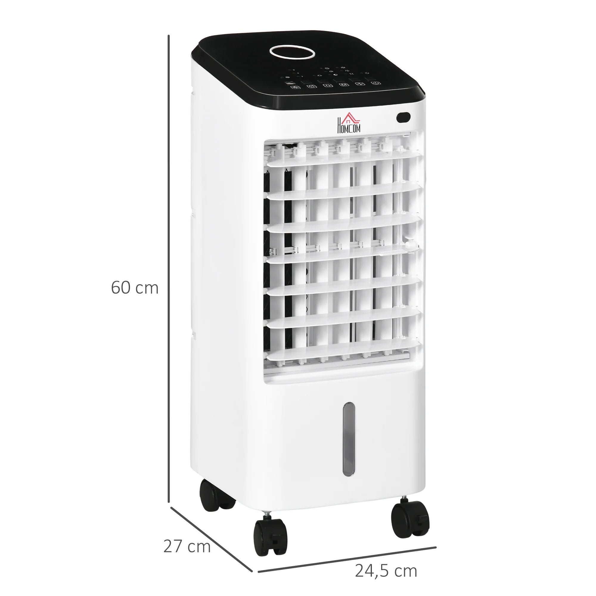 Min air conditioner air conditioner room air conditioner, 3 modes, timer function, cm x 27 cm x 60 cm, cream white + black