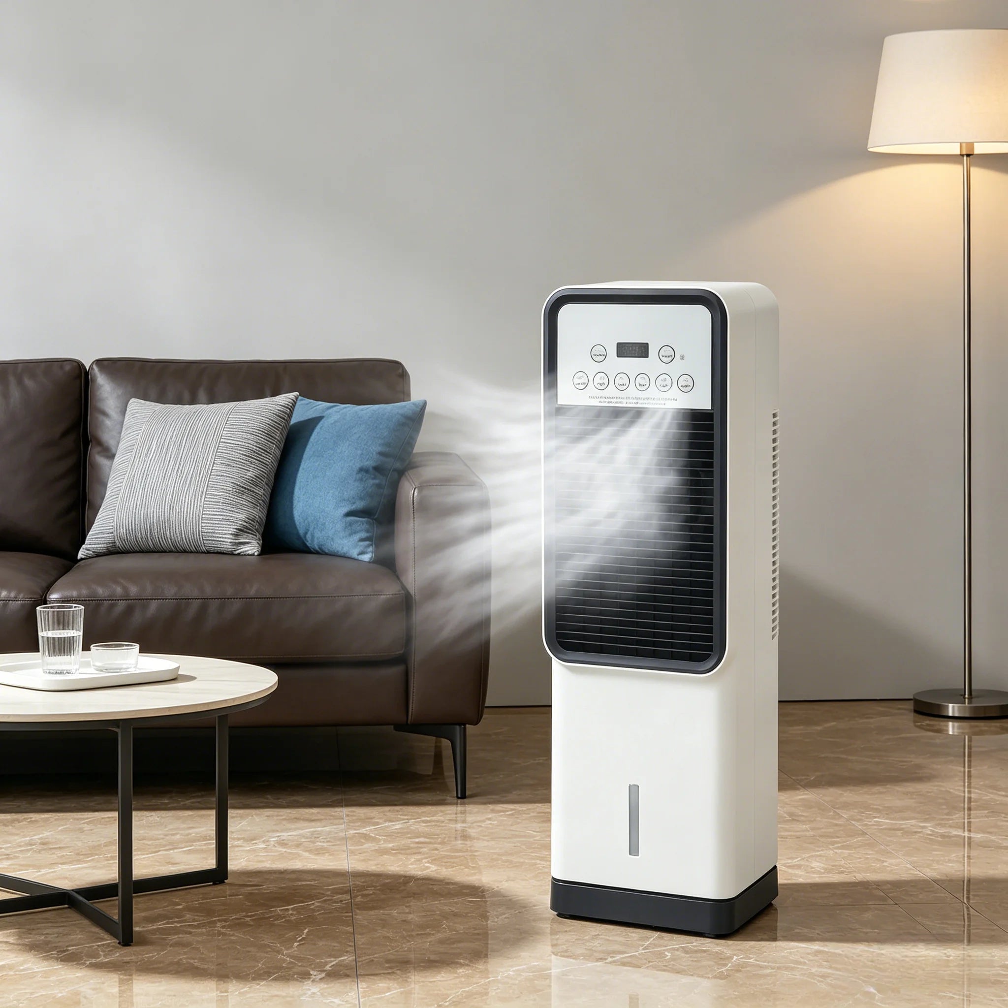 Air Conditioner Fan For Heating and Cooling With Remote Control Standing Fan 3.15L Water Tank Movable EU Standard 23*20*71cm