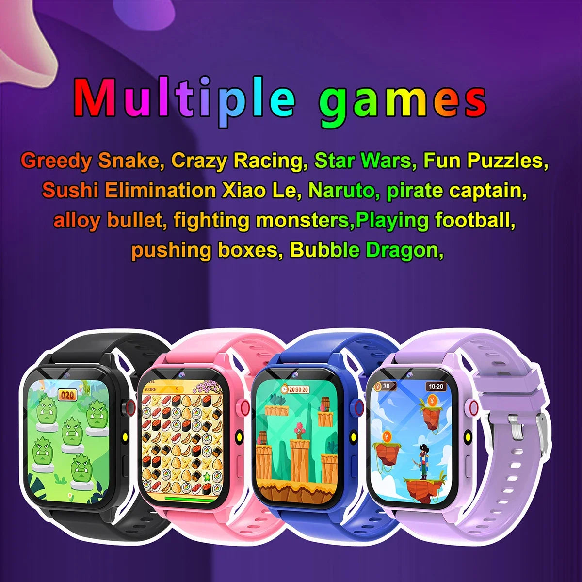 Camera Smart Watch Kids Waterproof Flashlight 12 Games Alarm Reminders Sleep Monitoring Pedometer Children Boy Girl Watches Gift