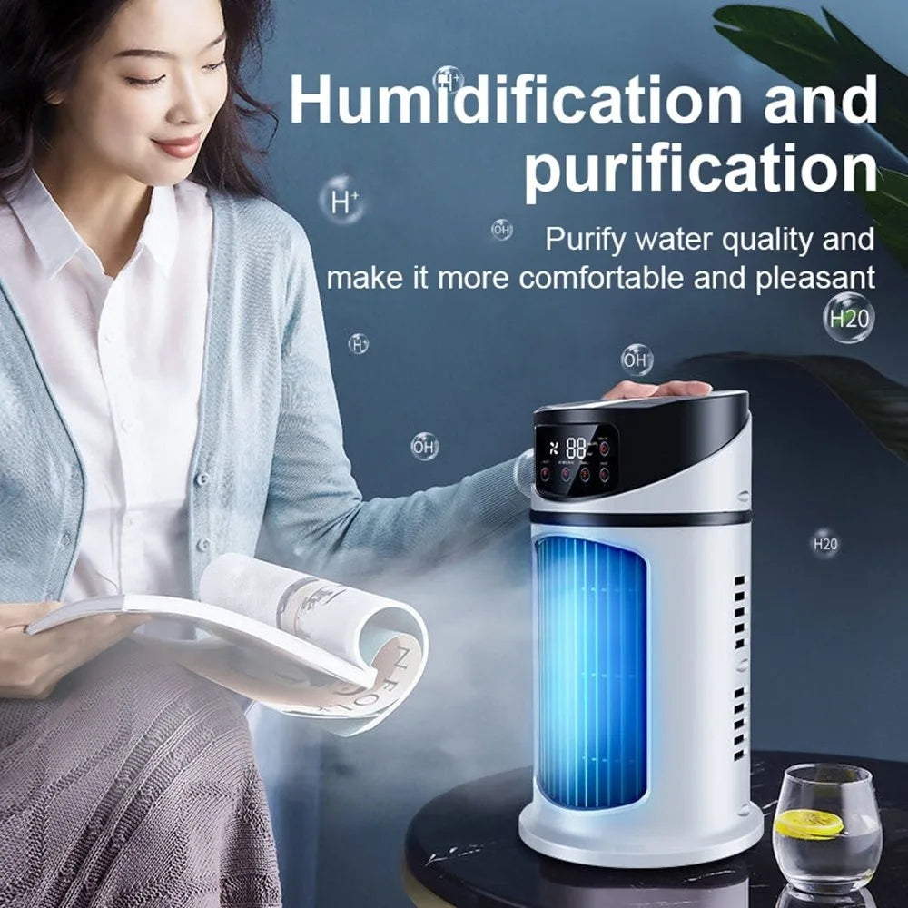 Mini Air Cooler with 6 Speeds & 6H Timer – Flexible Air Vents for Any Room