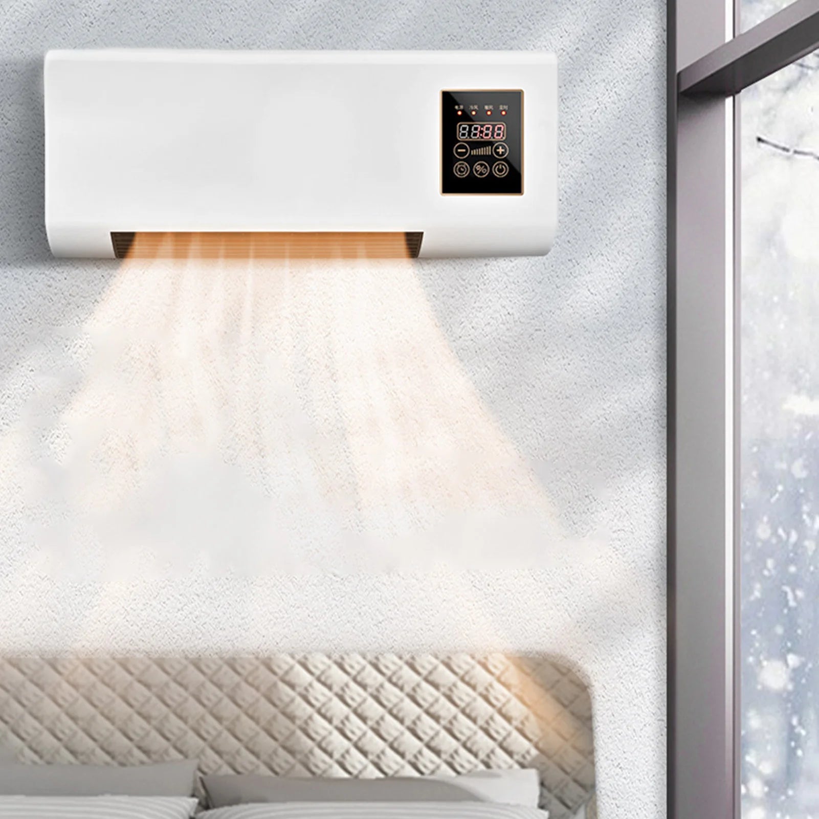 Wall Mini Air Conditioner – Cooling & Heating with Remote Control