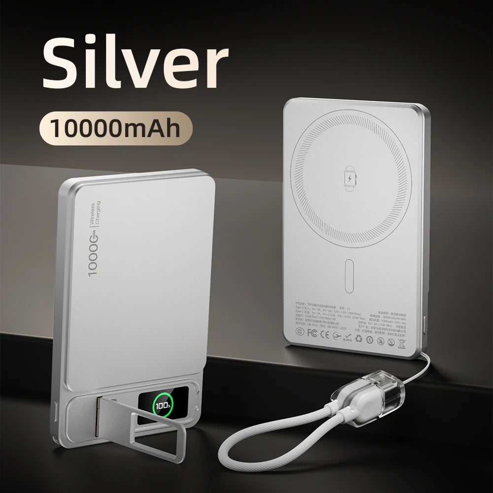CCC 10000mAh Slim Original Power Bank For MagSafe,Magnetic Wireless 20W Fast Charging Portable Battery For iPhone 12-17 iWatch