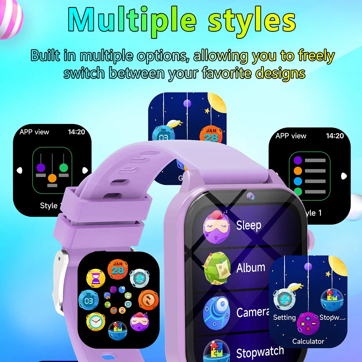 Camera Smart Watch Kids Waterproof Flashlight 12 Games Alarm Reminders Sleep Monitoring Pedometer Children Boy Girl Watches Gift