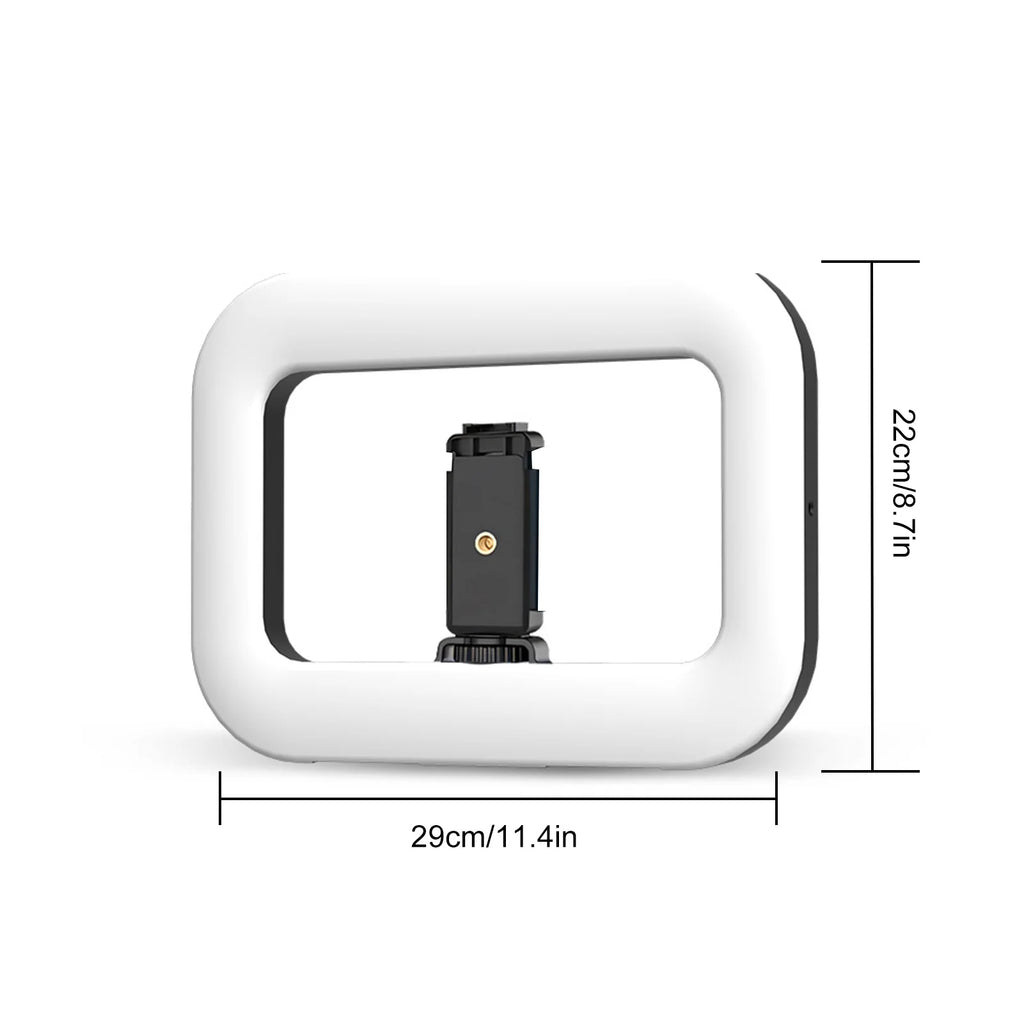 Handheld Rings Selfie Light Rechargeable Cell Phone Light Handheld Phone Stabilizer with Phones Holder for Video Recording