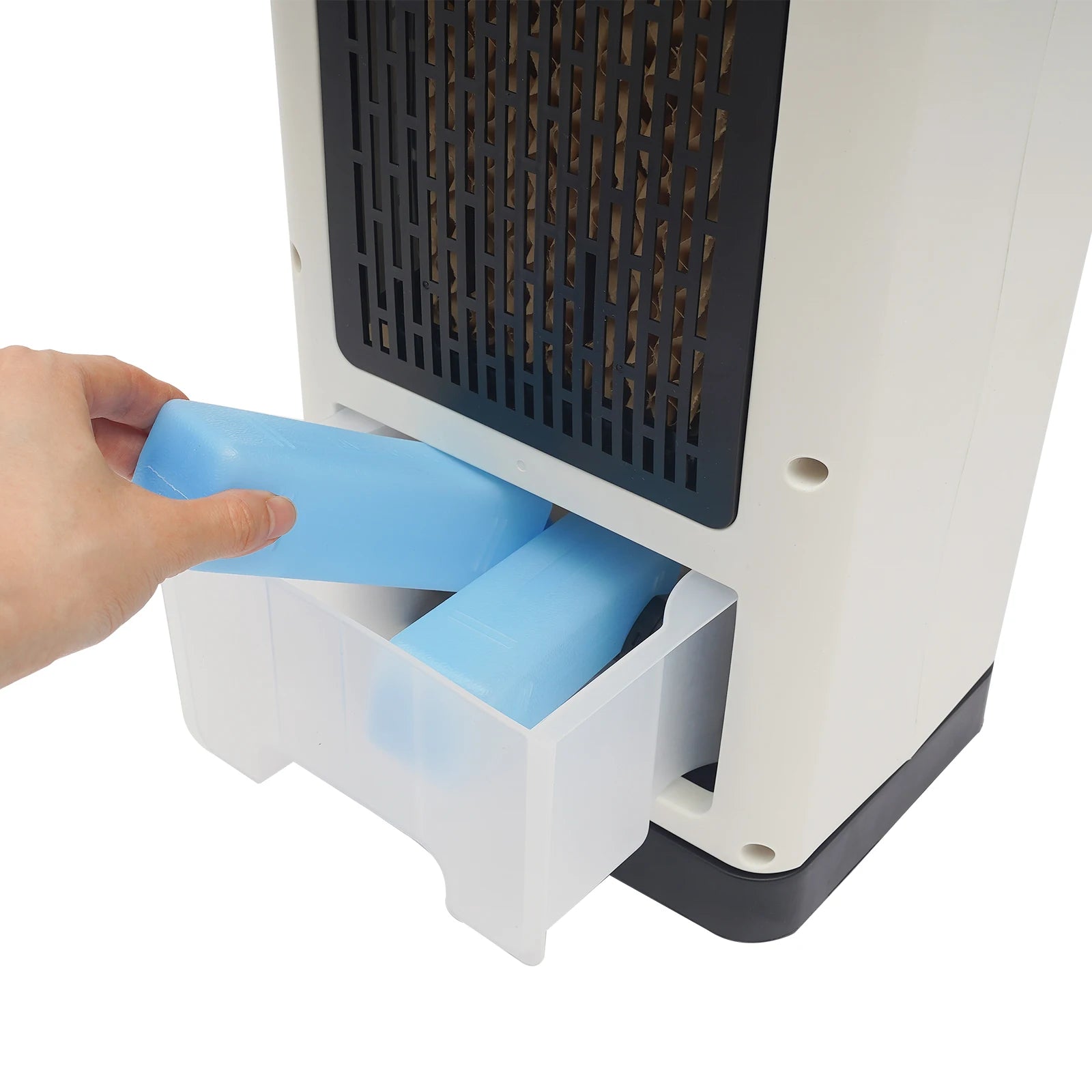 Smart Cooling & Heating Air Conditioner Fan, 3-Speed Ice Pack Cooling + 2-Heating PTC Ceramic, 3.15L Humidifier & Air Purifier
