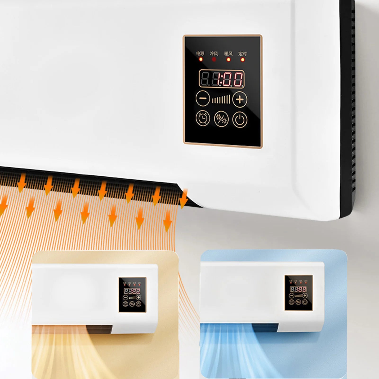 Wall Mini Air Conditioner – Cooling & Heating with Remote Control