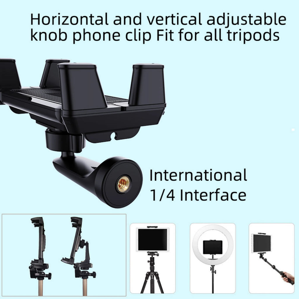 Tripod Mount for Mobile Phones and Tablets, Can Be Used with a Tripod for Video Shooting, Time-lapse Or Live Streaming