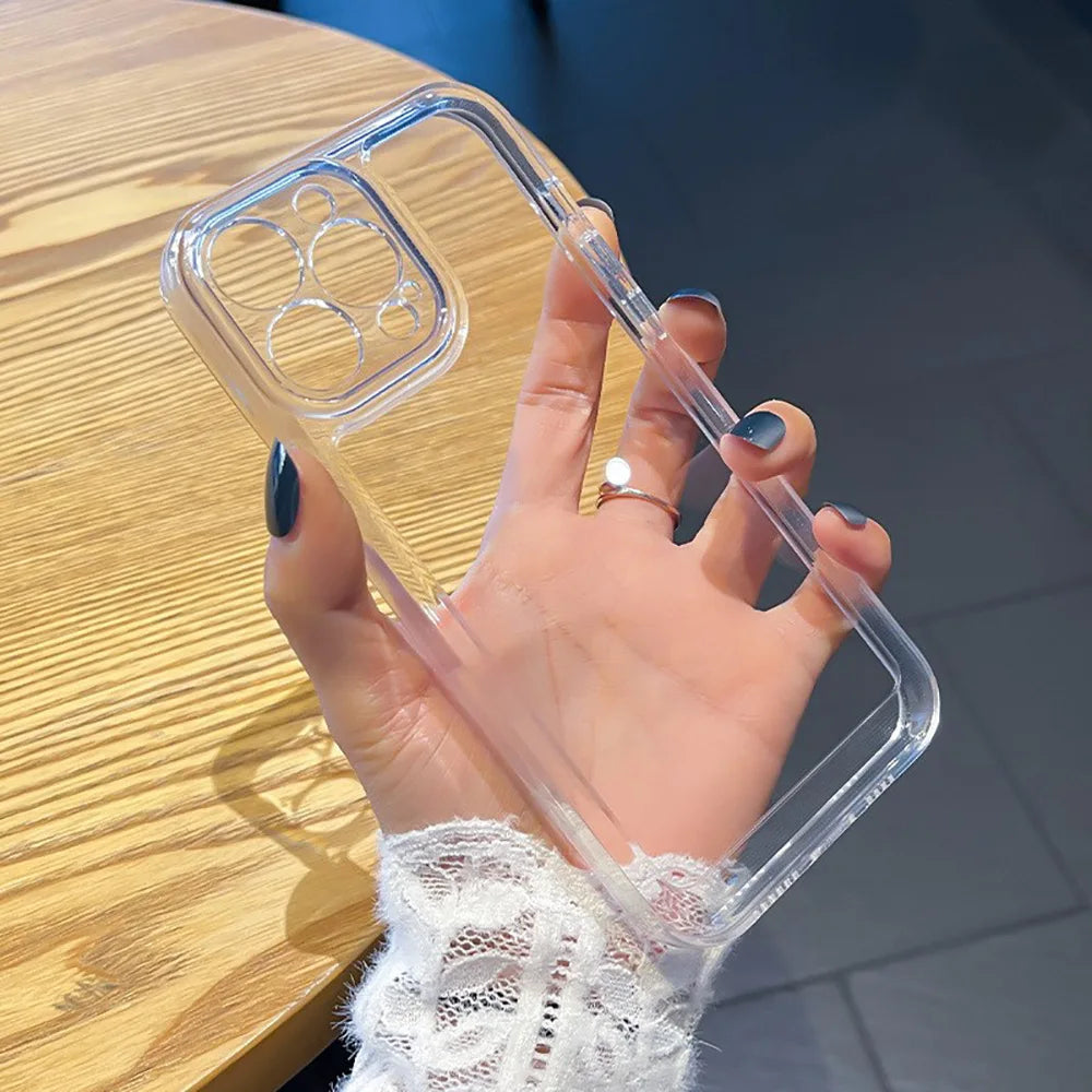 Transparent Phone Cases for iPhone 16 15 Pro Max 14 13 12 11 XS X XR SE 8 7 Plus Protective Clear Phone covers