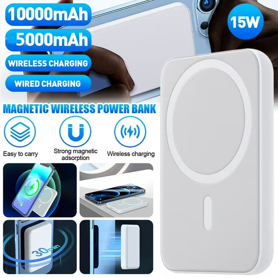 Mini Magnetic Wireless Power Bank 5000/10000mAh – MagSafe for iPhone 12 to 15