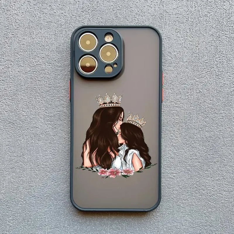 Super Mom Baby Girl Son Phone Case for Iphone 13 12 11 Pro Max Mini 17 16 14 15 Pro Max plus X XS XR 16 15 plus Cartoon Covers