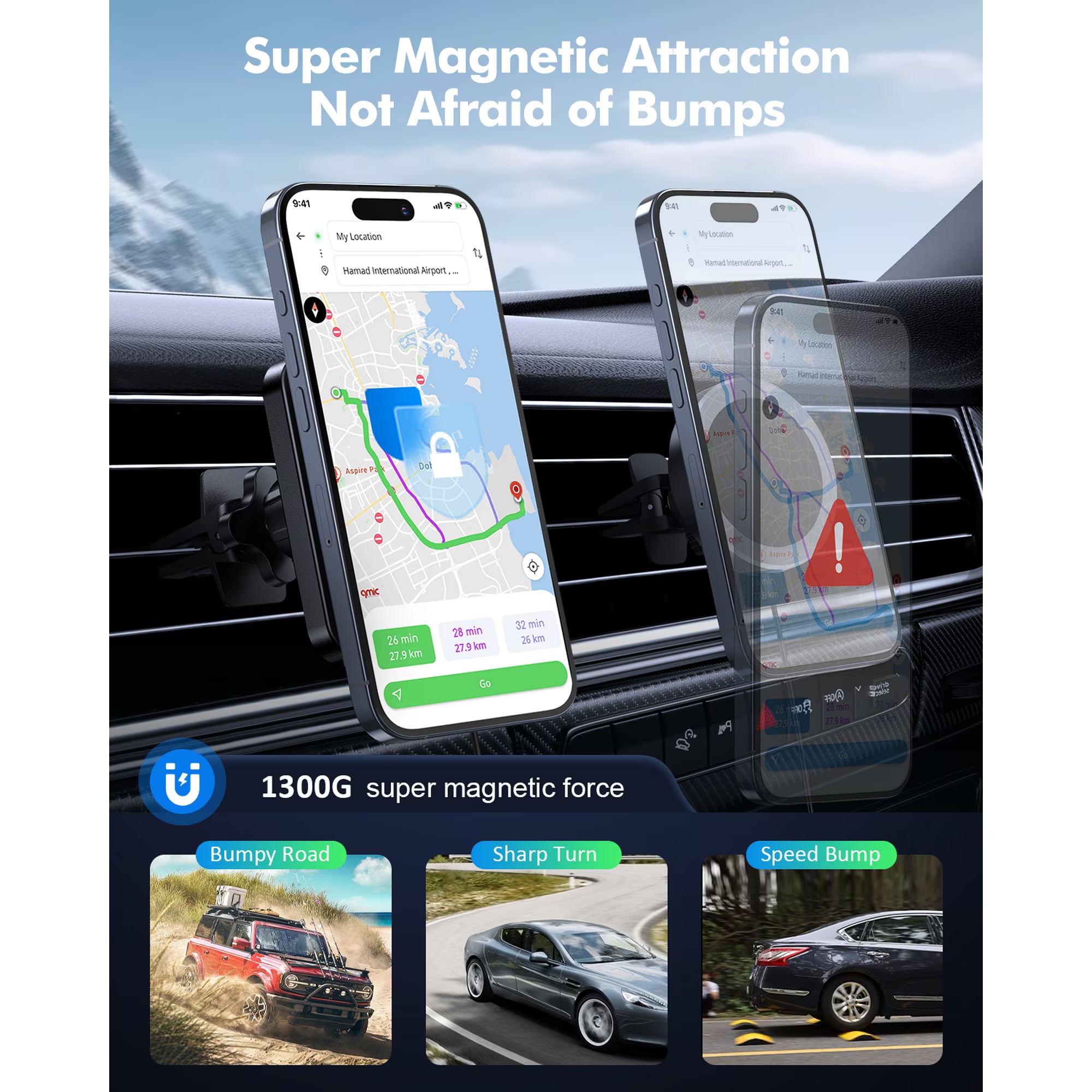 MagSafe Car Charger Mount – Magnetic Grip & Fast Wireless Charging