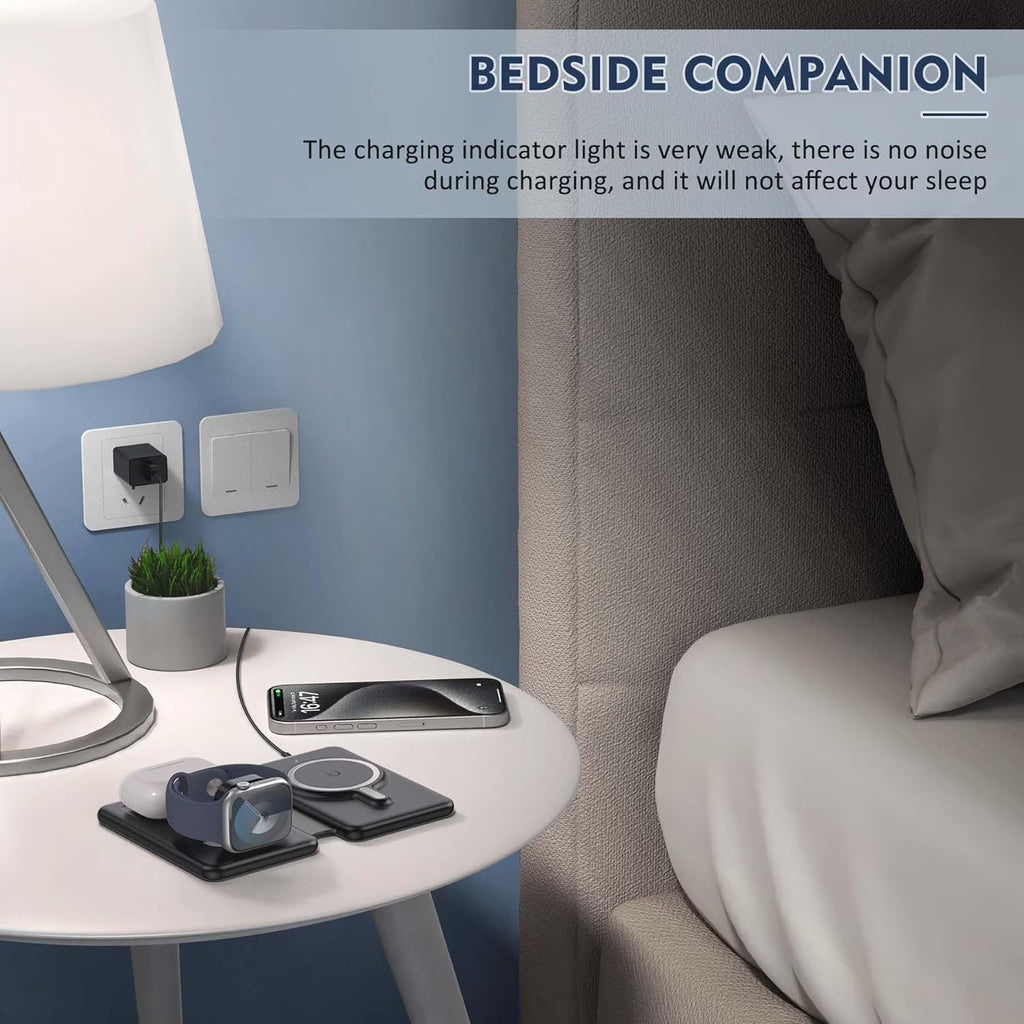 Magnetic Wireless Charger with LED 3-in-1 – iPhone, Apple Watch & AirPods