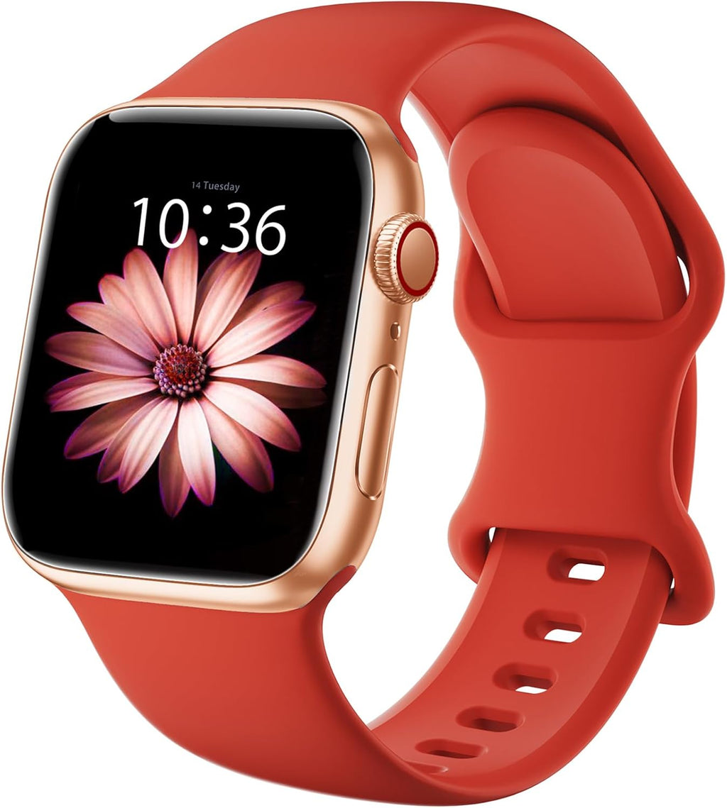 Sport Bands Compatible with Apple Watch Bands 38Mm 40Mm 41Mm 42Mm 44Mm 45Mm 49Mm,Soft Silicone Waterproof Strap for Iwatch Ultra2 Series 9 Ultra 8 7 6 5 4 3 2 1 SE Women Men